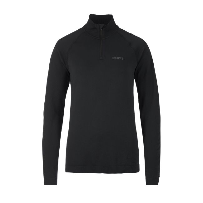 Craft Active Comfort LS HZ 2 W – Bluză strat de bază cu fermoar scurt - Negru