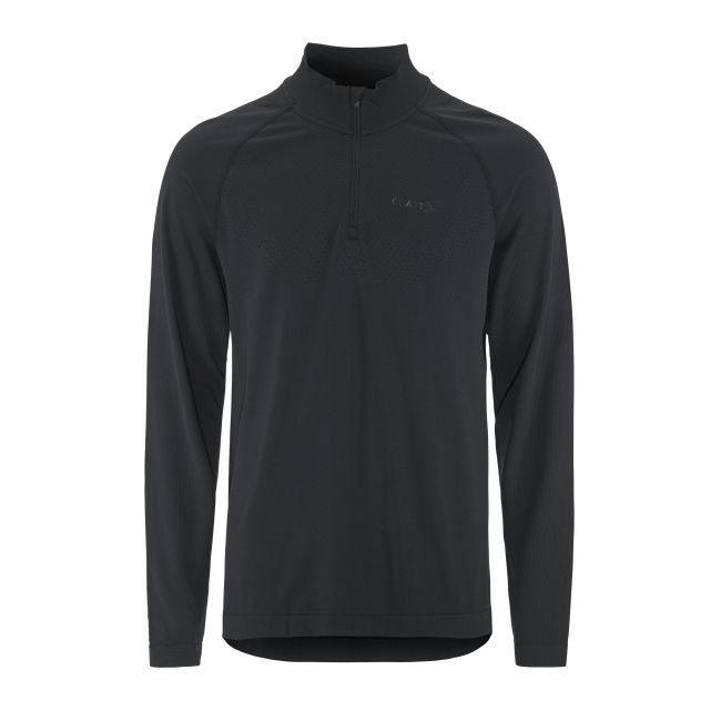 Craft Active Comfort LS HZ 2 – Bluză strat de bază cu fermoar scurt - Negru