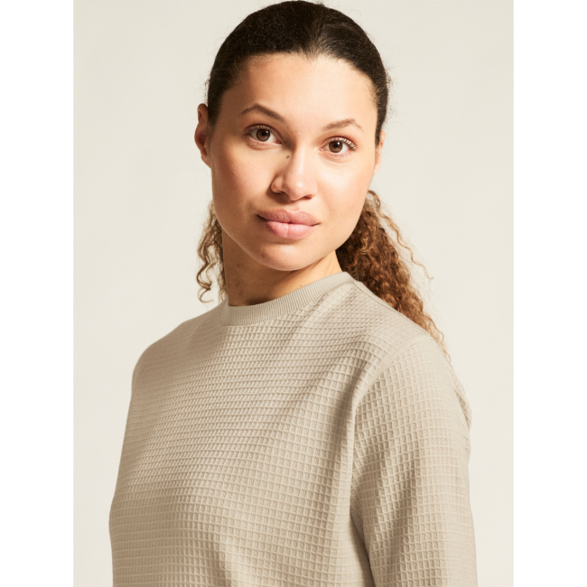 Craft Wool Waffle Rn W – Bluză din lână cu textură waffle - Bej
