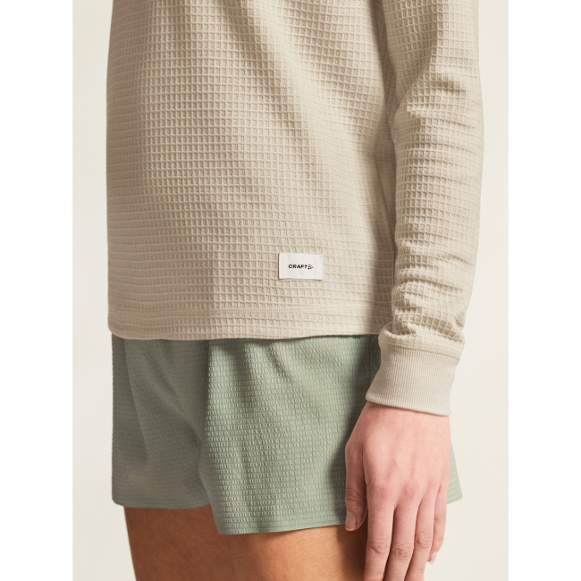 Craft Wool Waffle Rn W – Bluză din lână cu textură waffle - Bej