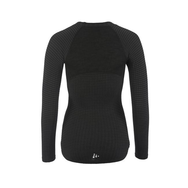 Craft Wool Extreme X LS 2 W – Bluză strat de bază cu lână merinos - Negru
