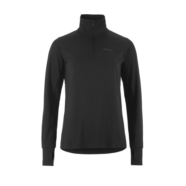 Craft Flow HZ LS W – Bluză caldă cu guler și fermoar scurt - Negru