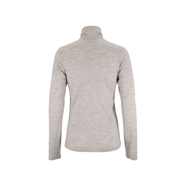 Craft Wool 95 HZ LS W – Bluză strat de bază din lână merinos 95% cu fermoar scurt - Gri