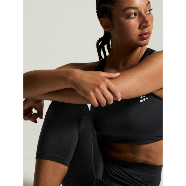 Craft Wool 95 Knickers W – Pantaloni 3/4 strat de bază din lână merinos 95% - Negru