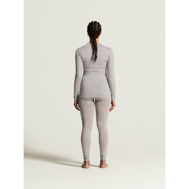 Craft Wool 95 LS CN W – Bluză strat de bază din lână merinos 95% - Gri
