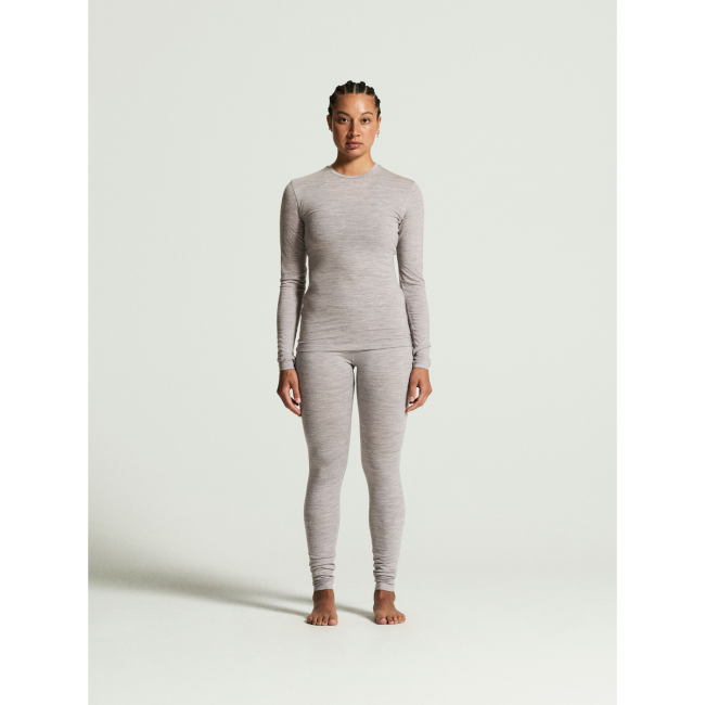 Craft Wool 95 LS CN W – Bluză strat de bază din lână merinos 95% - Gri