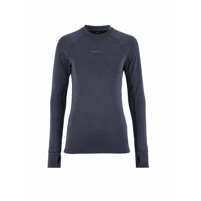 Craft Wool Comfort Rn LS W – Bluză strat de bază cu lână, dublu strat - Albastru