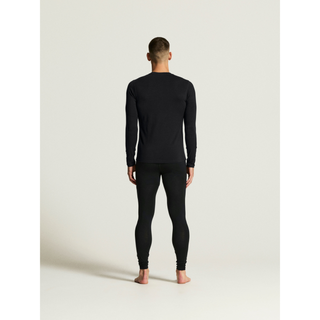 Craft Wool 95 LS CN – Bluză strat de bază din lână merinos 95% - Negru