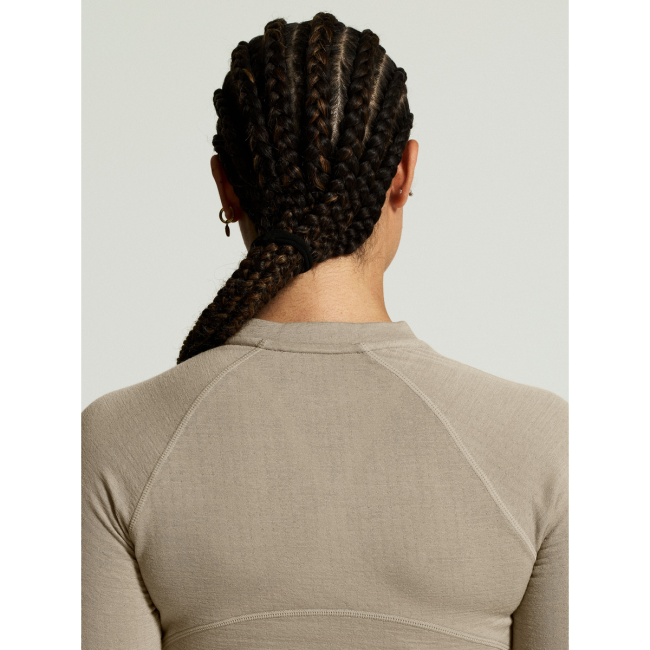 Craft Wool Comfort Rn LS W – Bluză strat de bază cu lână, dublu strat - Bej