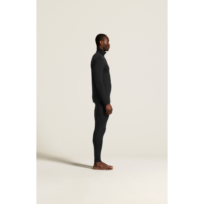 Craft Wool 95 HZ LS – Bluză strat de bază din lână merinos 95% cu fermoar scurt - Negru