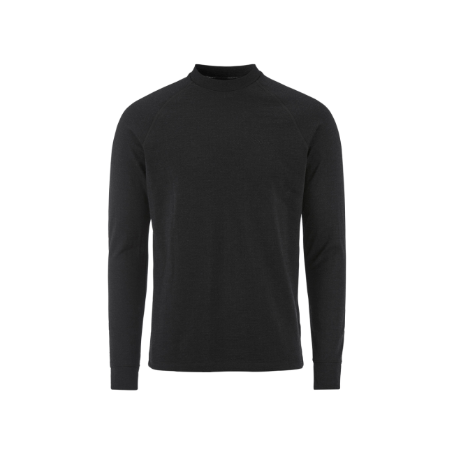 Craft Wool Comfort Rn LS – Bluză strat de bază cu lână, dublu strat - Negru