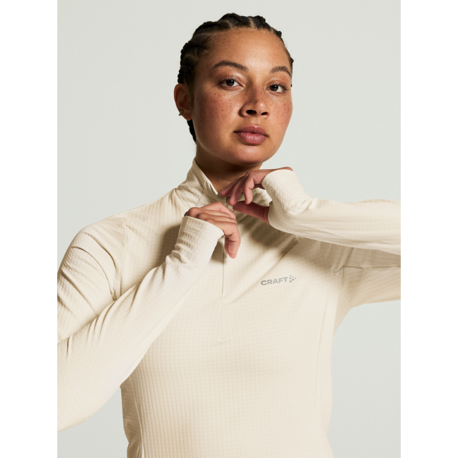 Craft Gain Thermal Midlayer 2 W – Bluză termică cu fermoar scurt - Alb
