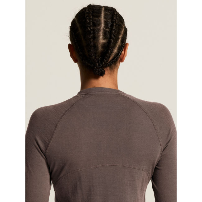 Craft Wool Comfort Rn LS W – Bluză strat de bază cu lână, dublu strat - Maro