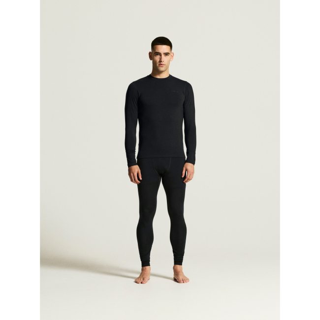 Craft Wool 95 LS CN – Bluză strat de bază din lână merinos 95% - Negru