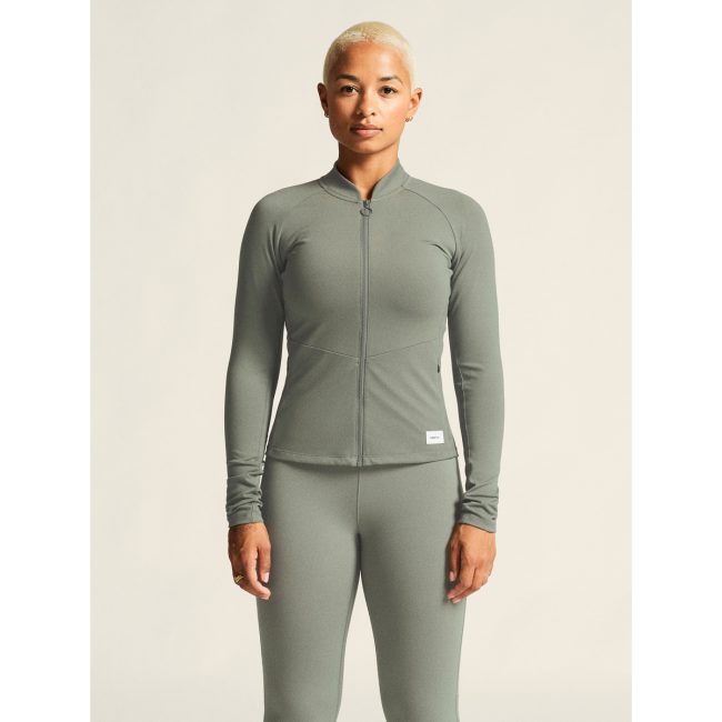 Craft Collective Zip Sweater W – Bluză de antrenament cu fermoar întreg - Verde