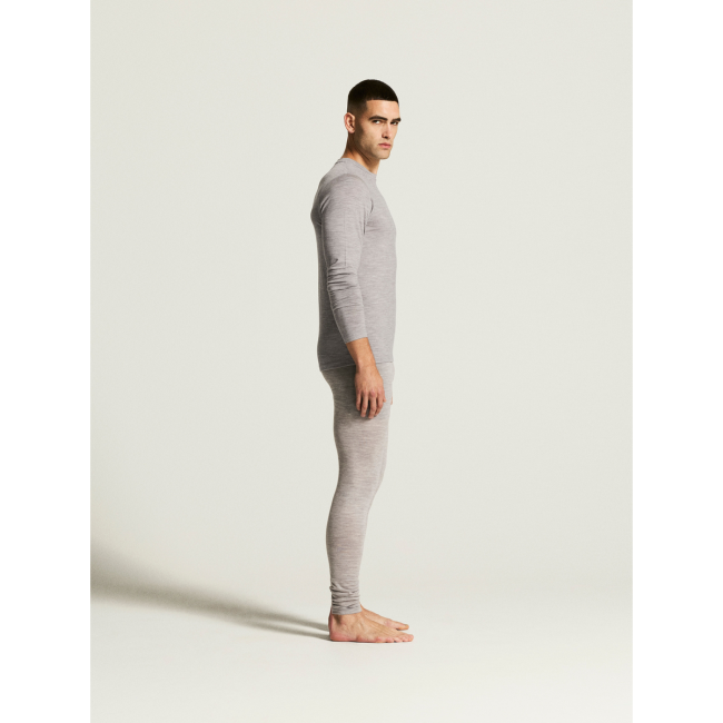 Craft Wool 95 LS CN – Bluză strat de bază din lână merinos 95% - Gri