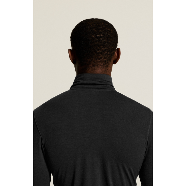 Craft Wool 95 HZ LS – Bluză strat de bază din lână merinos 95% cu fermoar scurt - Negru
