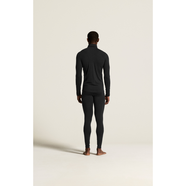 Craft Wool 95 HZ LS – Bluză strat de bază din lână merinos 95% cu fermoar scurt - Negru