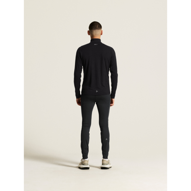 Craft Wool Wind HZ LS – Bluză de alergare din lână anti-vânt - Negru