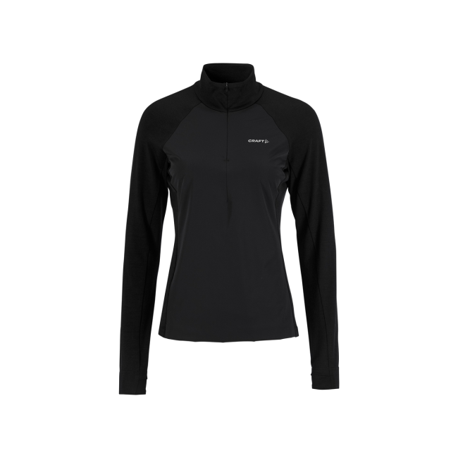 Craft Wool Wind HZ LS W – Bluză de alergare din lână anti-vânt - Negru