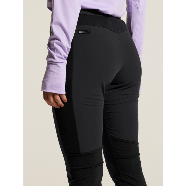 Craft Wool Wind Tights W – Colanți de alergare din lână anti-vânt - Negru