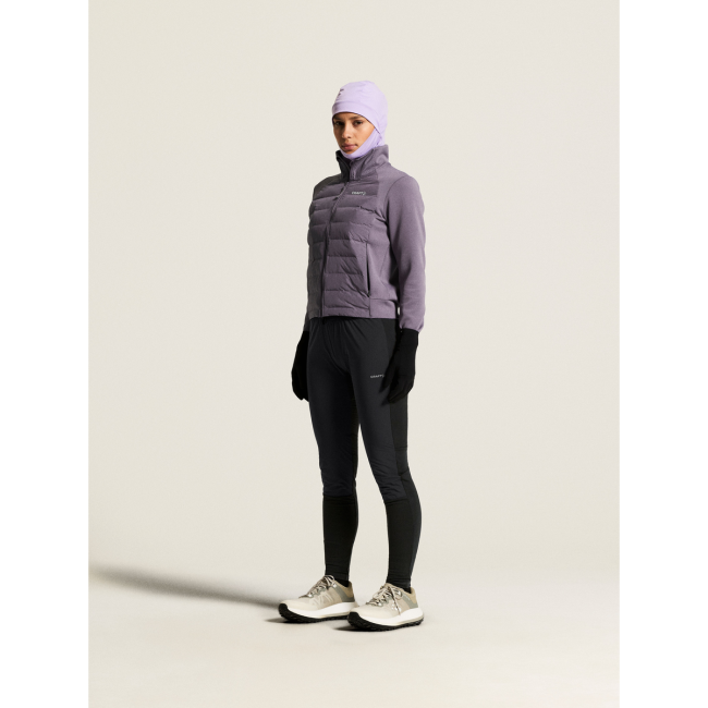 Craft Wool Wind Tights W – Colanți de alergare din lână anti-vânt - Negru