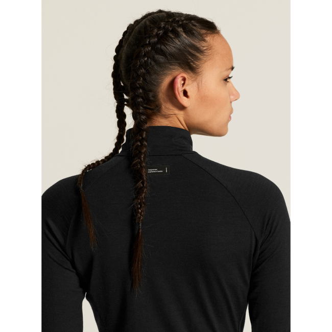 Craft Wool Wind HZ LS W – Bluză de alergare din lână anti-vânt - Negru