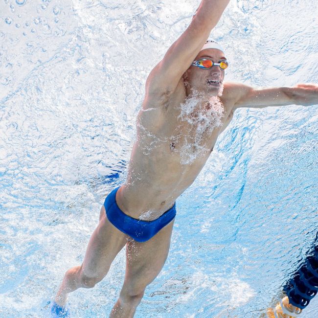 Finis - ochelari inot - Bolt Goggles - competitie - Albastru ghețar cu lentilă oglindă