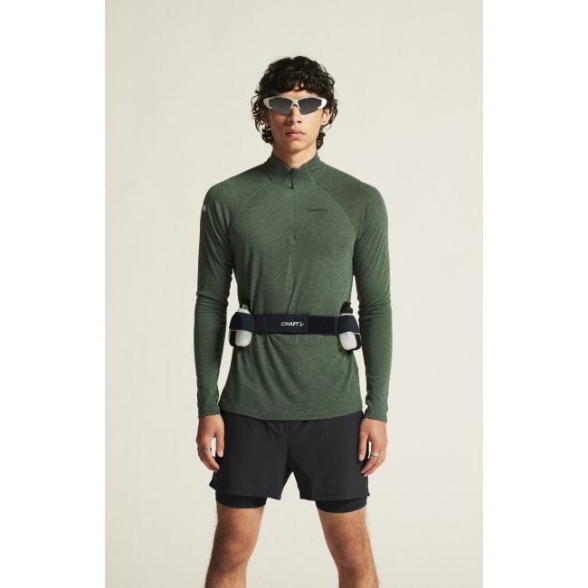 Craft ADV Subz Wool LS Tee 3 – Bluză de alergare cu merinos și fermoar scurt - Verde