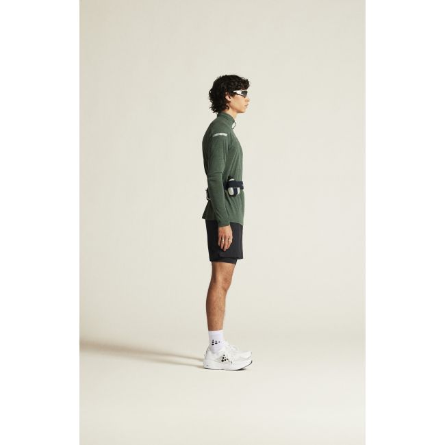 Craft ADV Subz Wool LS Tee 3 – Bluză de alergare cu merinos și fermoar scurt - Verde