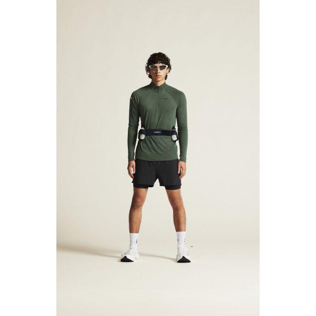 Craft ADV Subz Wool LS Tee 3 – Bluză de alergare cu merinos și fermoar scurt - Verde