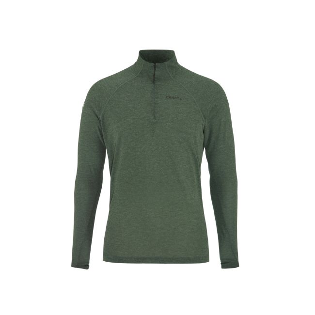 Craft ADV Subz Wool LS Tee 3 – Bluză de alergare cu merinos și fermoar scurt - Verde