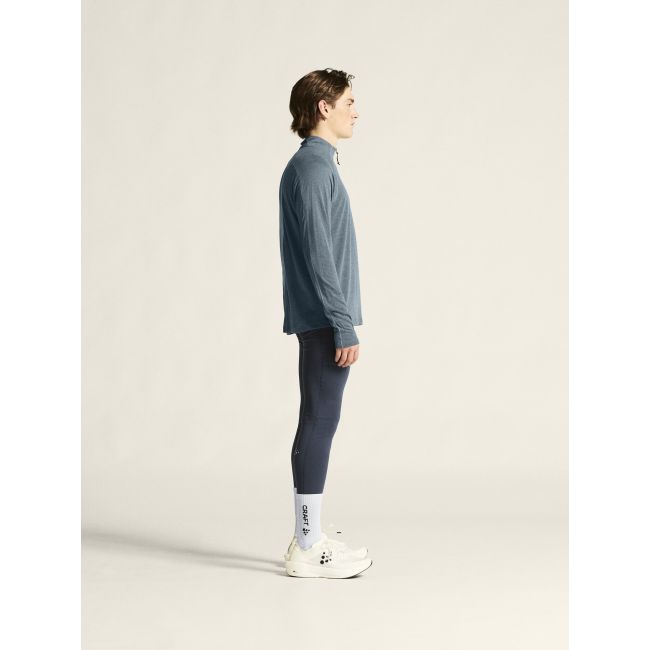 Craft ADV Subz Wool LS Tee 3 – Bluză de alergare cu merinos și fermoar scurt - Albastru