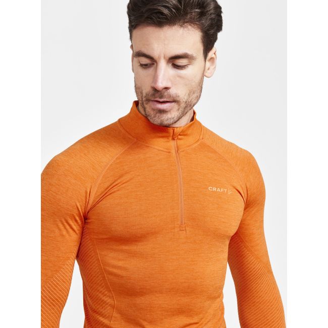 Craft Core Dry Active Comfort HZ – Bluză strat de bază cu fermoar scurt - Portocaliu
