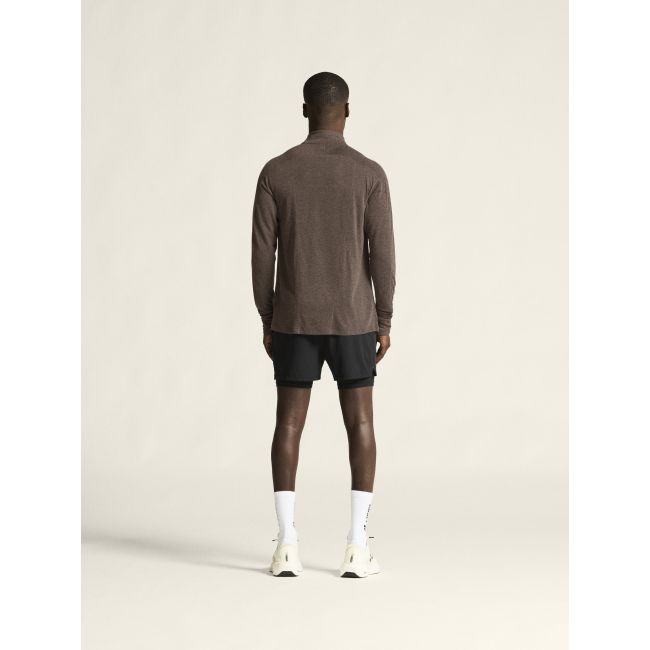 Craft ADV Subz Wool LS Tee 3 – Bluză de alergare cu merinos și fermoar scurt - Maro