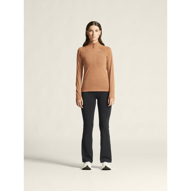 Craft ADV Subz Wool LS Tee 3 W – Bluză de alergare cu merinos și fermoar scurt - Bej