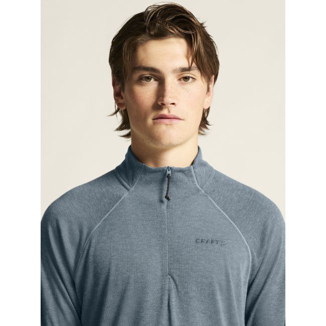 Craft ADV Subz Wool LS Tee 3 – Bluză de alergare cu merinos și fermoar scurt - Albastru