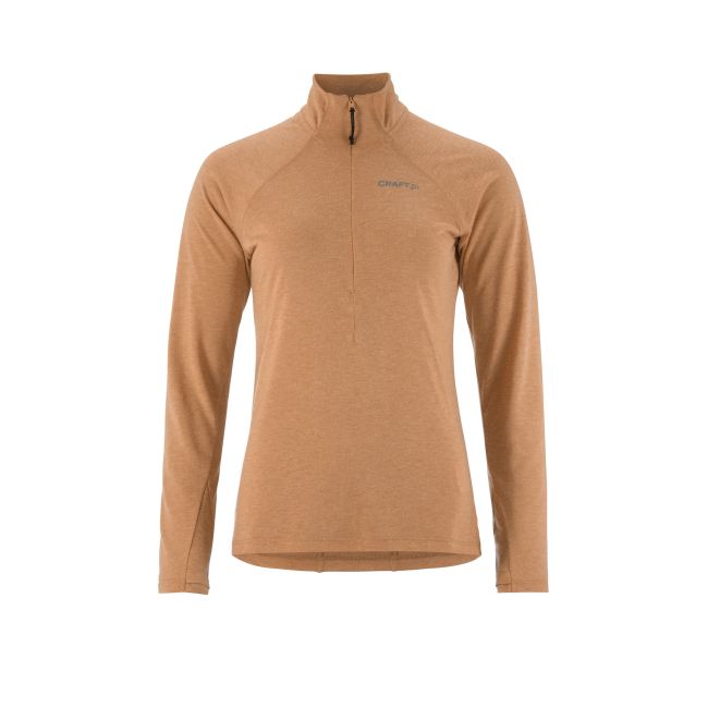 Craft ADV Subz Wool LS Tee 3 W – Bluză de alergare cu merinos și fermoar scurt - Bej
