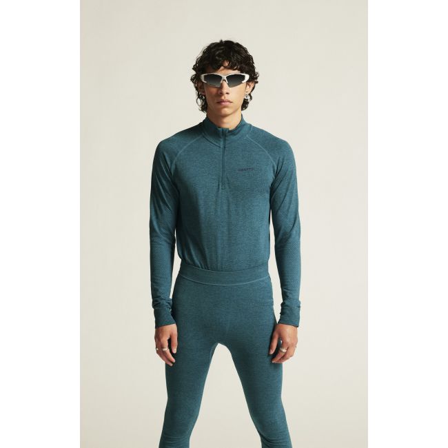 Craft Core Dry Active Comfort HZ – Bluză strat de bază cu fermoar scurt - Verde