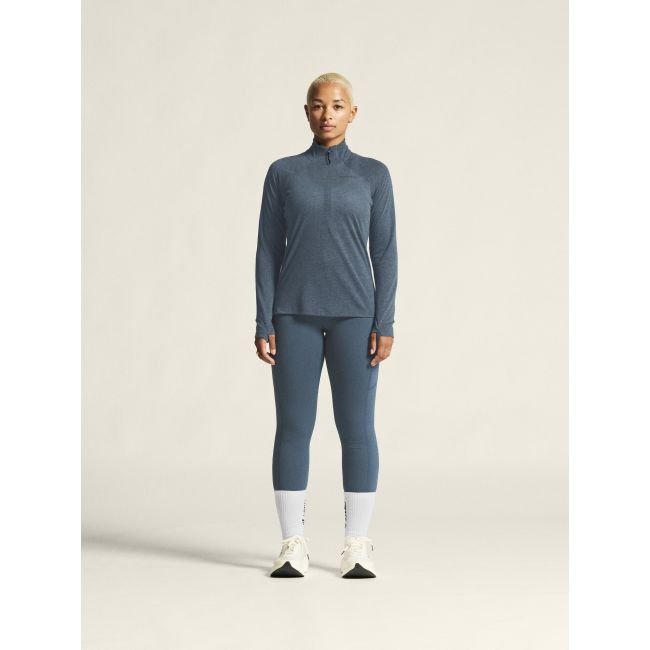 Craft ADV Subz Wool LS Tee 3 W – Bluză de alergare cu merinos și fermoar scurt - Albastru