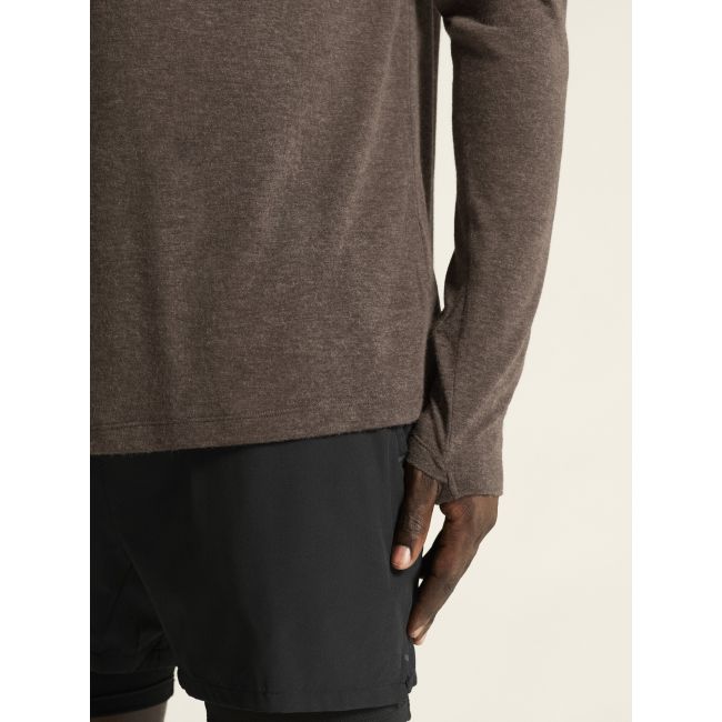 Craft ADV Subz Wool LS Tee 3 – Bluză de alergare cu merinos și fermoar scurt - Maro