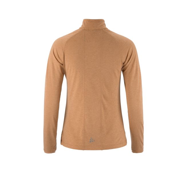 Craft ADV Subz Wool LS Tee 3 W – Bluză de alergare cu merinos și fermoar scurt - Bej