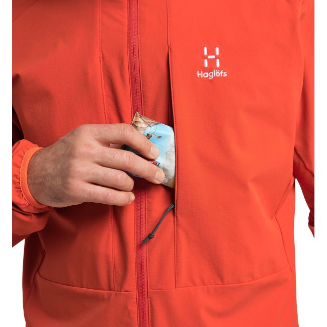 Haglöfs Discover Touring Jacket – Geacă softshell pentru tură de schi - Roșu Habanero