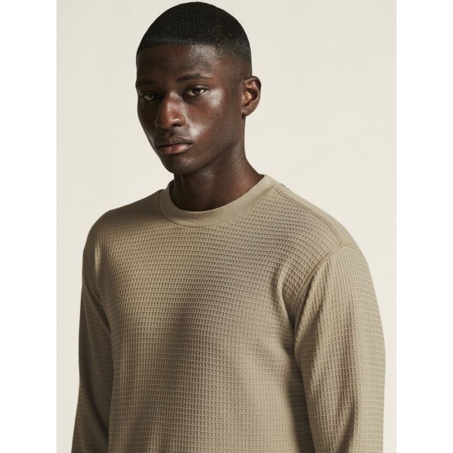 Craft Layers Wool Waffle Rn – Bluză din lână cu textură waffle - Bej