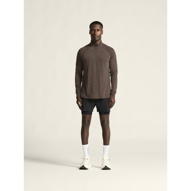 Craft ADV Subz Wool LS Tee 3 – Bluză de alergare cu merinos și fermoar scurt - Maro