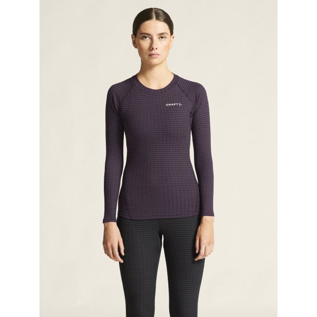 Craft Wool Extreme X LS 2 W – Bluză strat de bază cu lână merinos - Mov