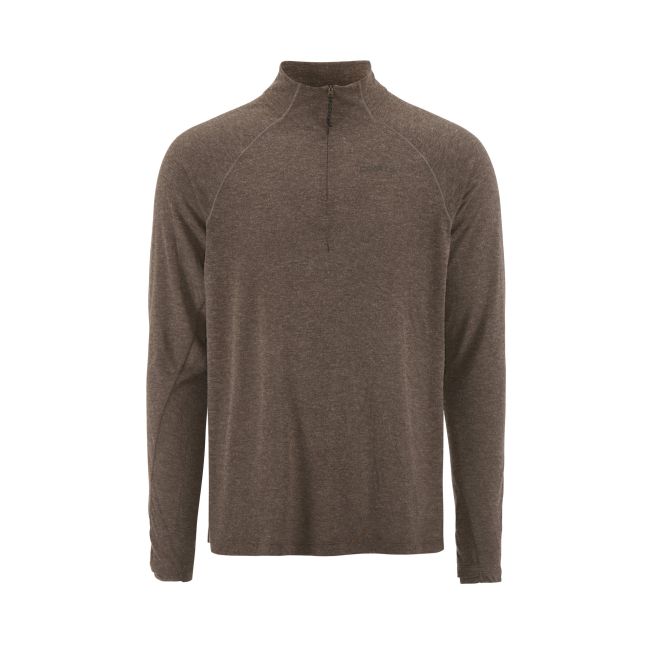 Craft ADV Subz Wool LS Tee 3 – Bluză de alergare cu merinos și fermoar scurt - Maro