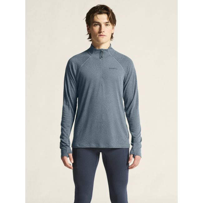 Craft ADV Subz Wool LS Tee 3 – Bluză de alergare cu merinos și fermoar scurt - Albastru