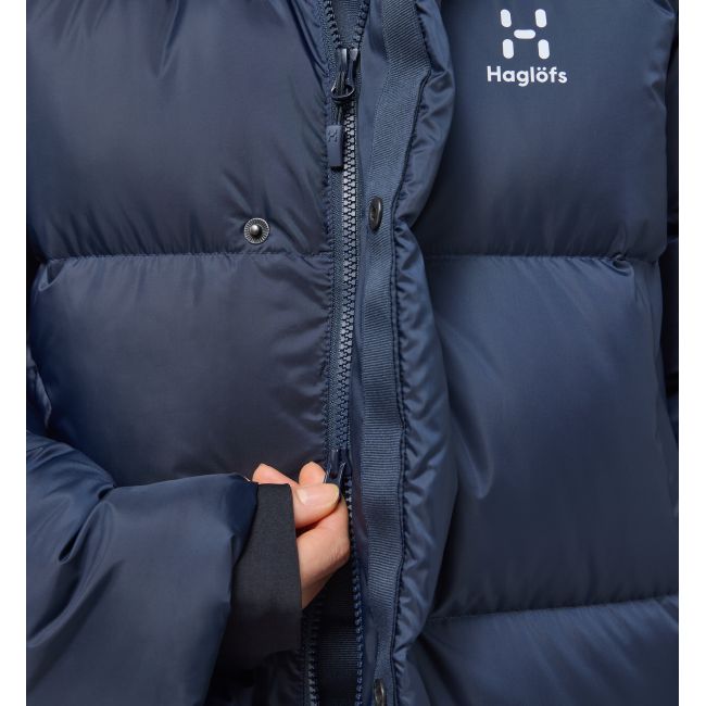 Haglöfs Long Down Parka W – Parka lungă din puf - Albastru închis Tarn Blue