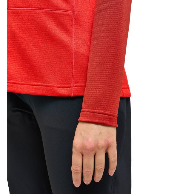 Haglöfs ROC Flash Mid Hood W – Hanorac tehnic de cățărare - Roșu Corrosion/Poppy red